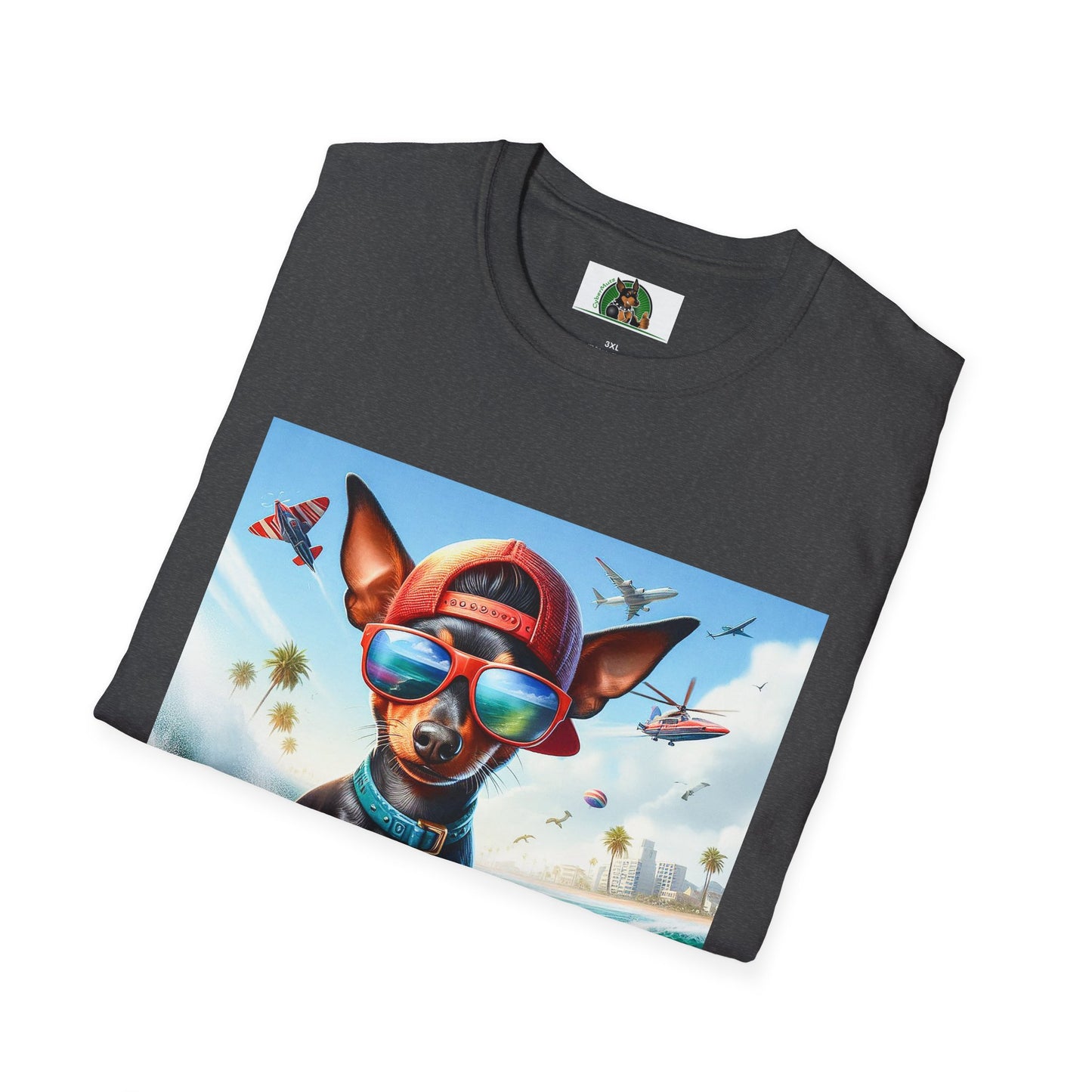 Min Pin T-Shirt tiny surfer T-Shirt Printify