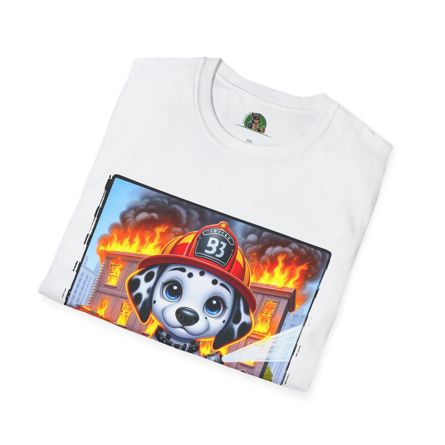 Dalmatian blazing fire t shirt T-Shirt Printify