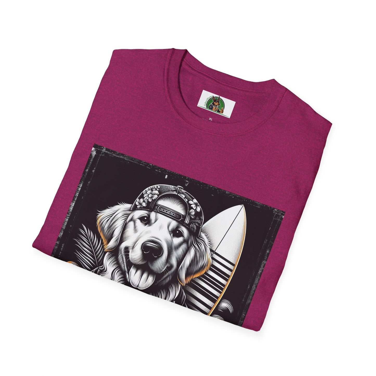 Golden Retriever cool surfer t shirt