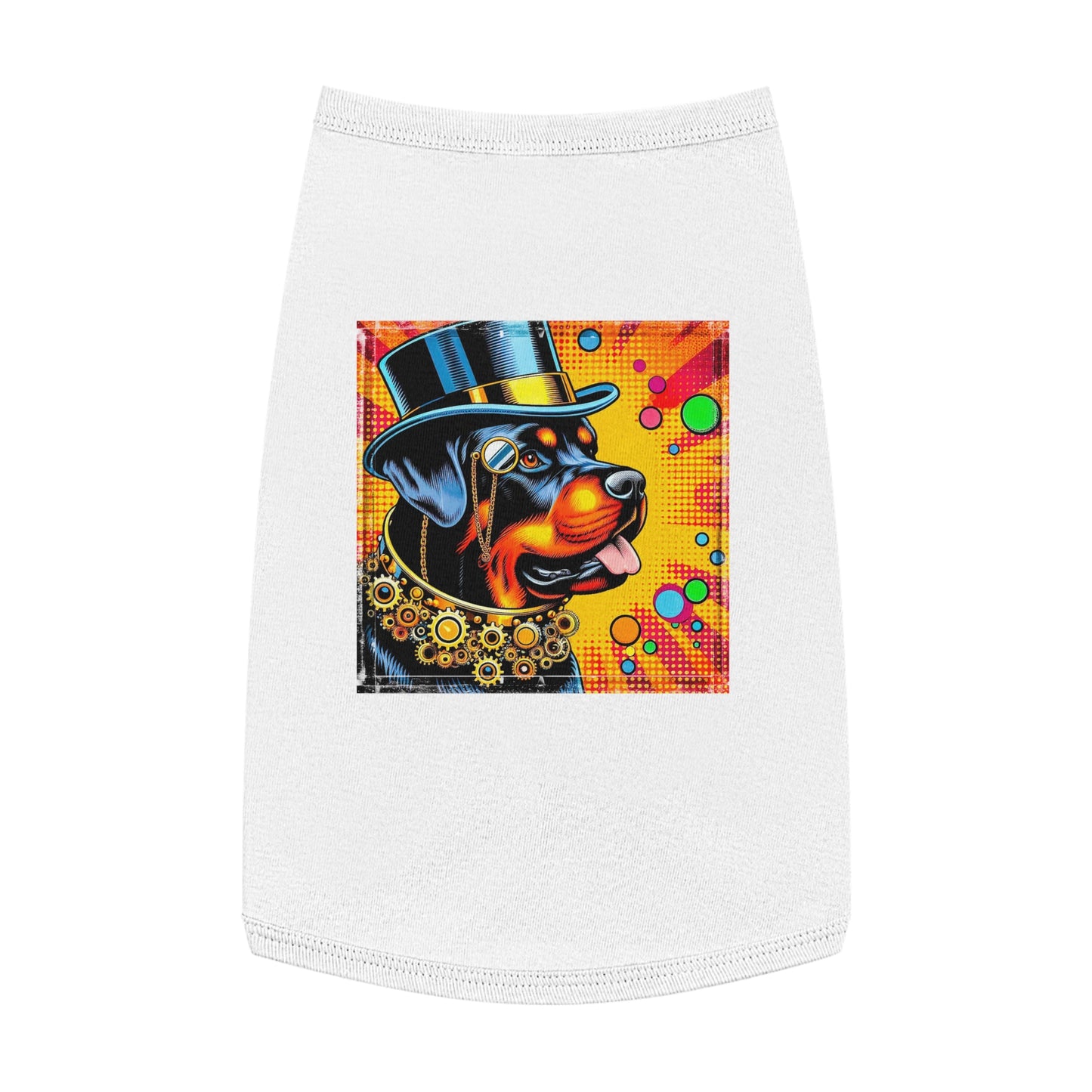 Rottie steam punk cutie Pets Printify L White