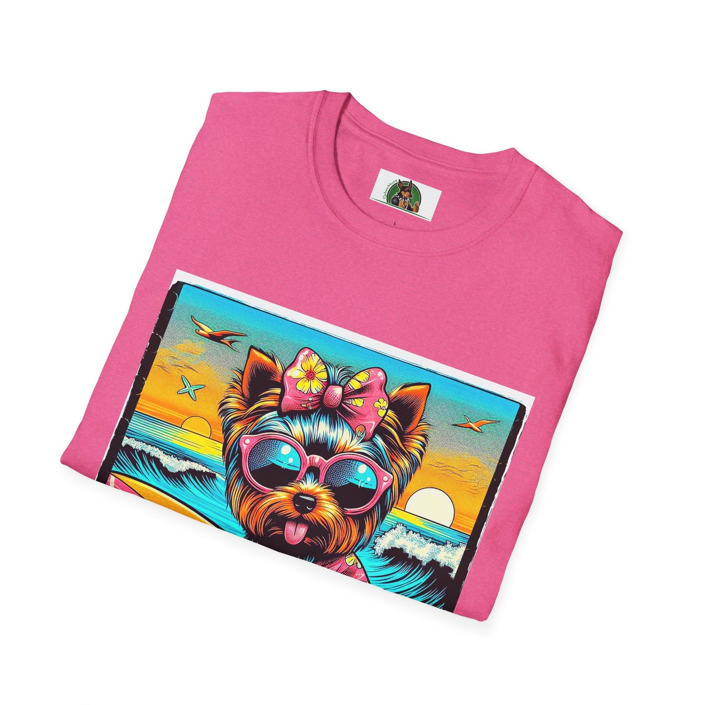 Yorkie girl surfer shirt