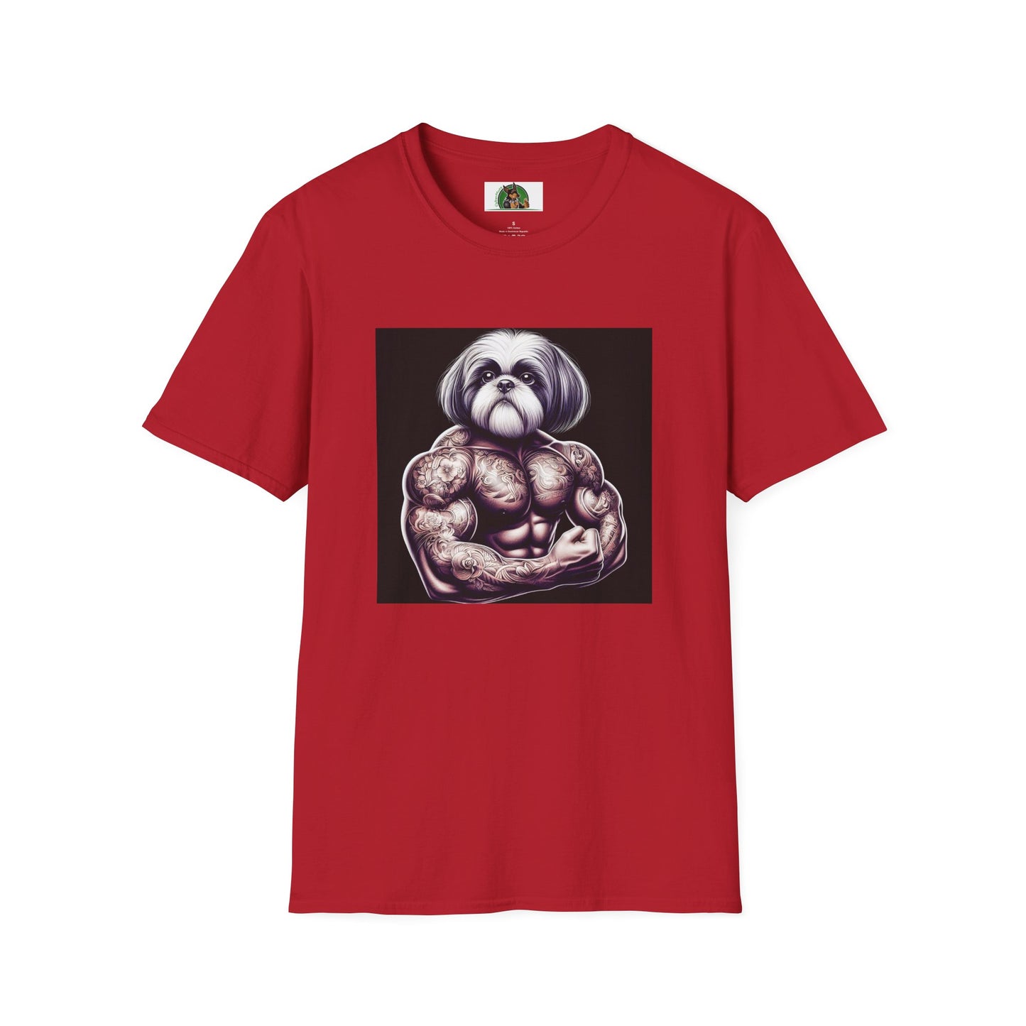 Shih Tzu muscles shirt T-Shirt Printify S Cherry Red