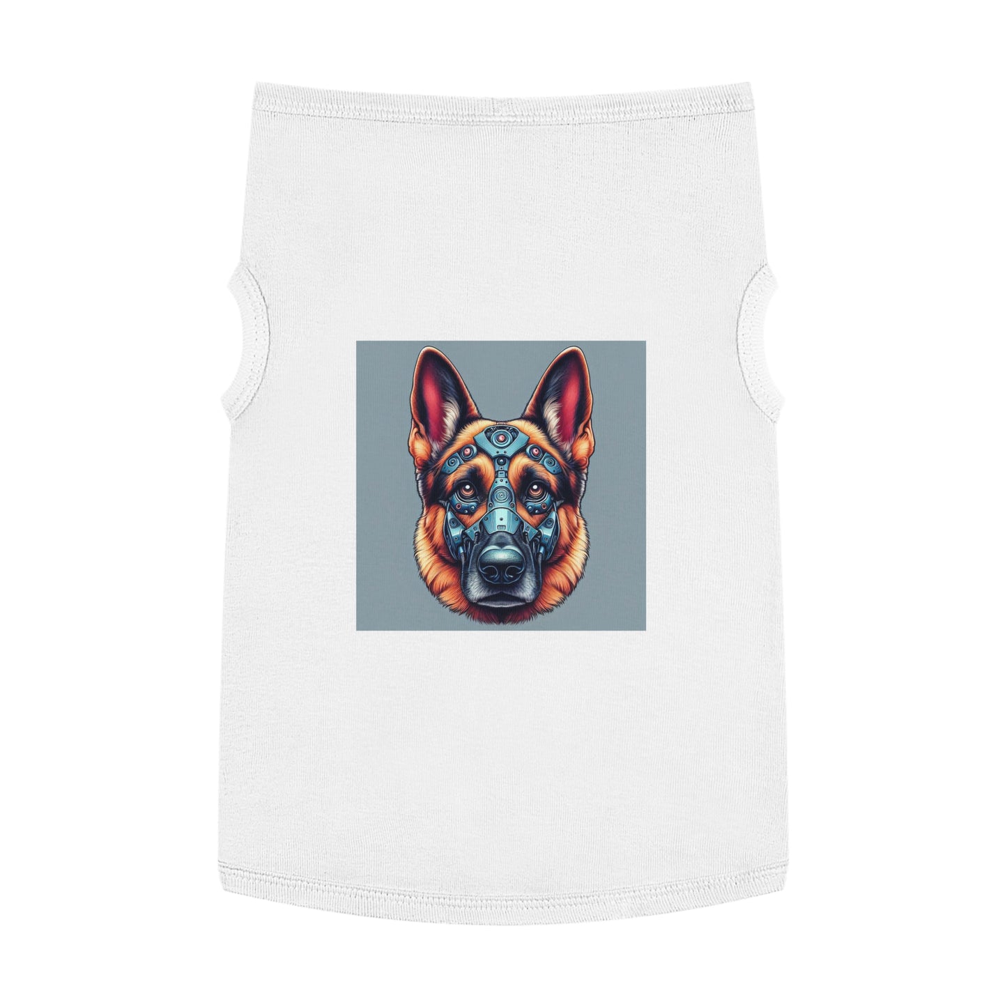 German Shepherd robot shirt Pets Printify XL White