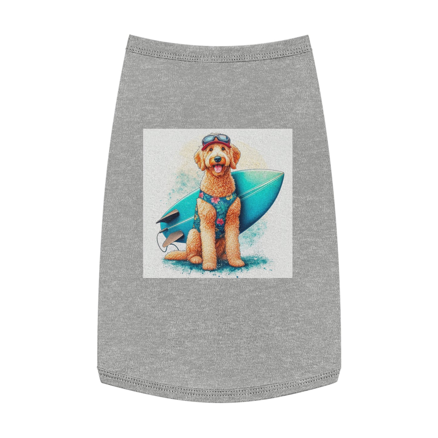 Pet Tank Golden Doodle beach fun t shirt Pets Printify L Heather