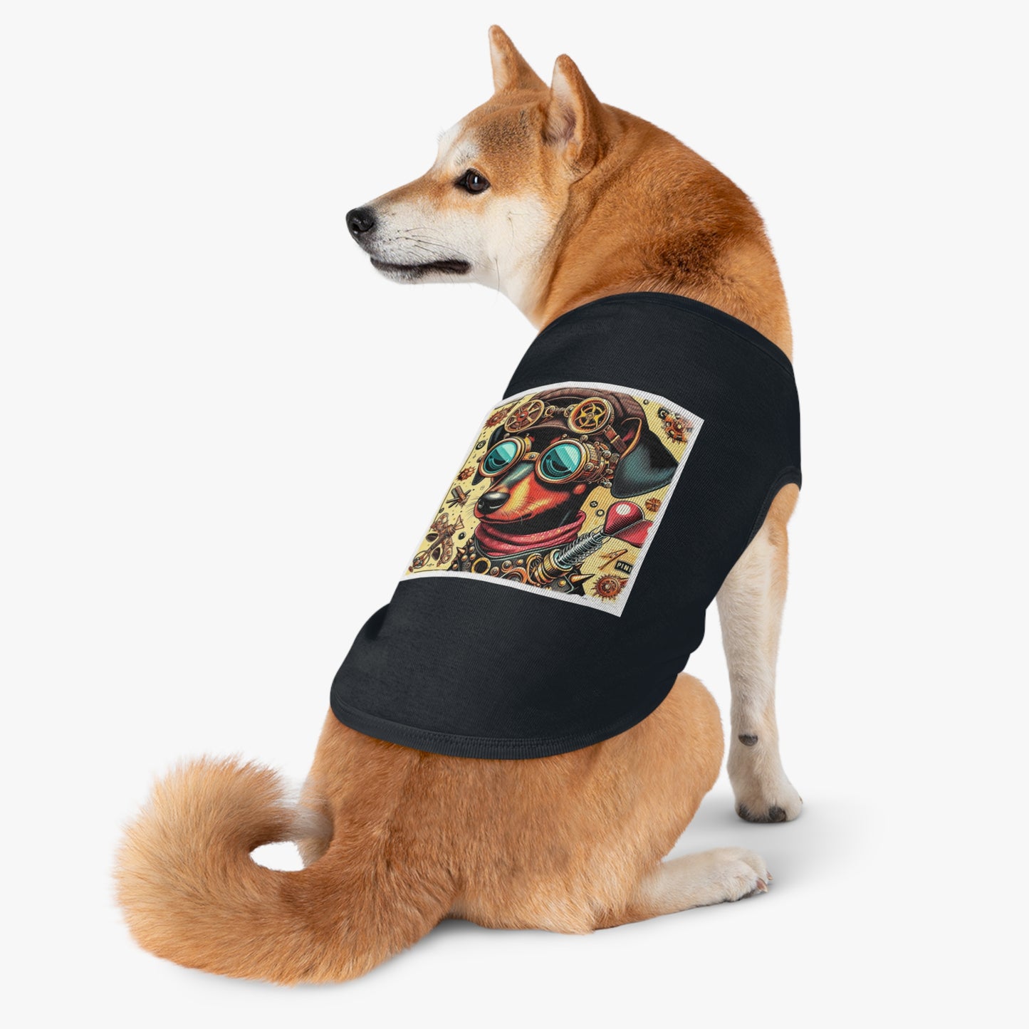 - Min Pin Tank Tops Steam punk puppy Pets Printify