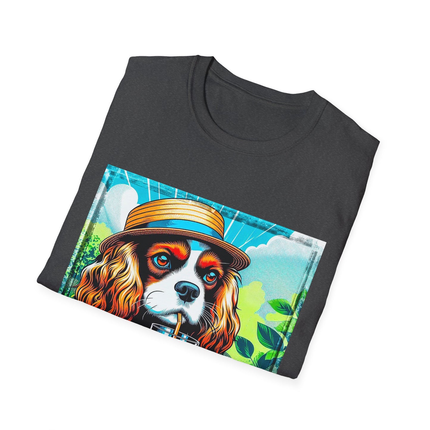 Cavalier King Charles Spaniel Summer Dog TShirt T-Shirt Printify