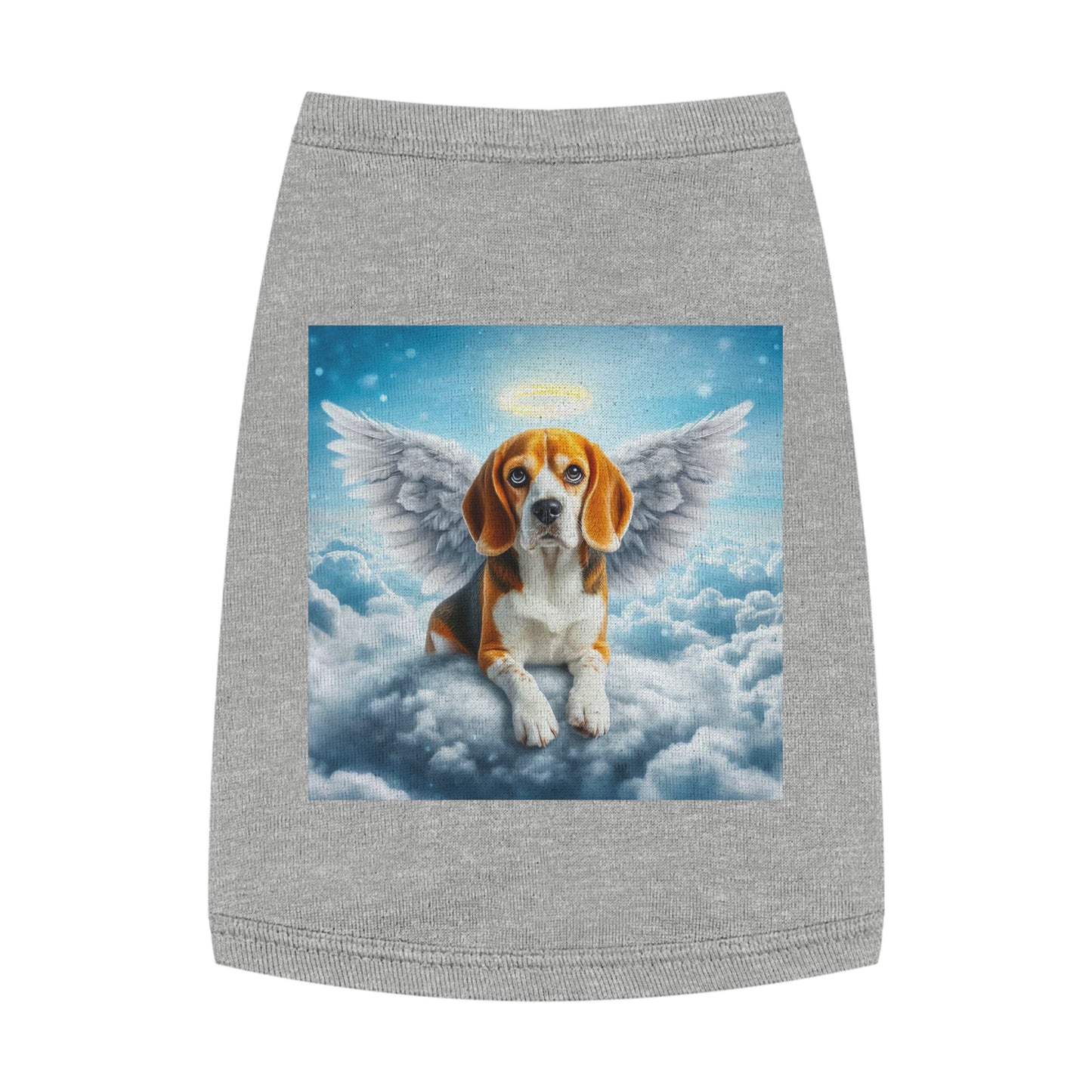 Pet Tank Top Beagle Angel In Cloud Pets Printify M Heather
