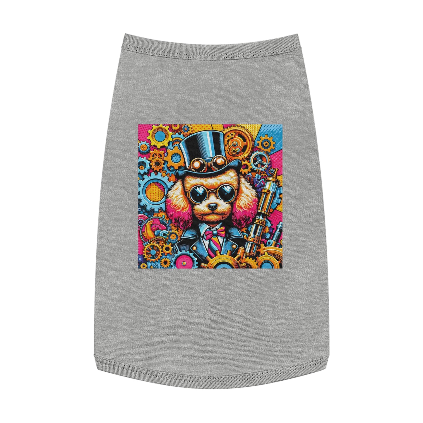 Pet Tank Top Poodle colorful gears Pets Printify L Heather