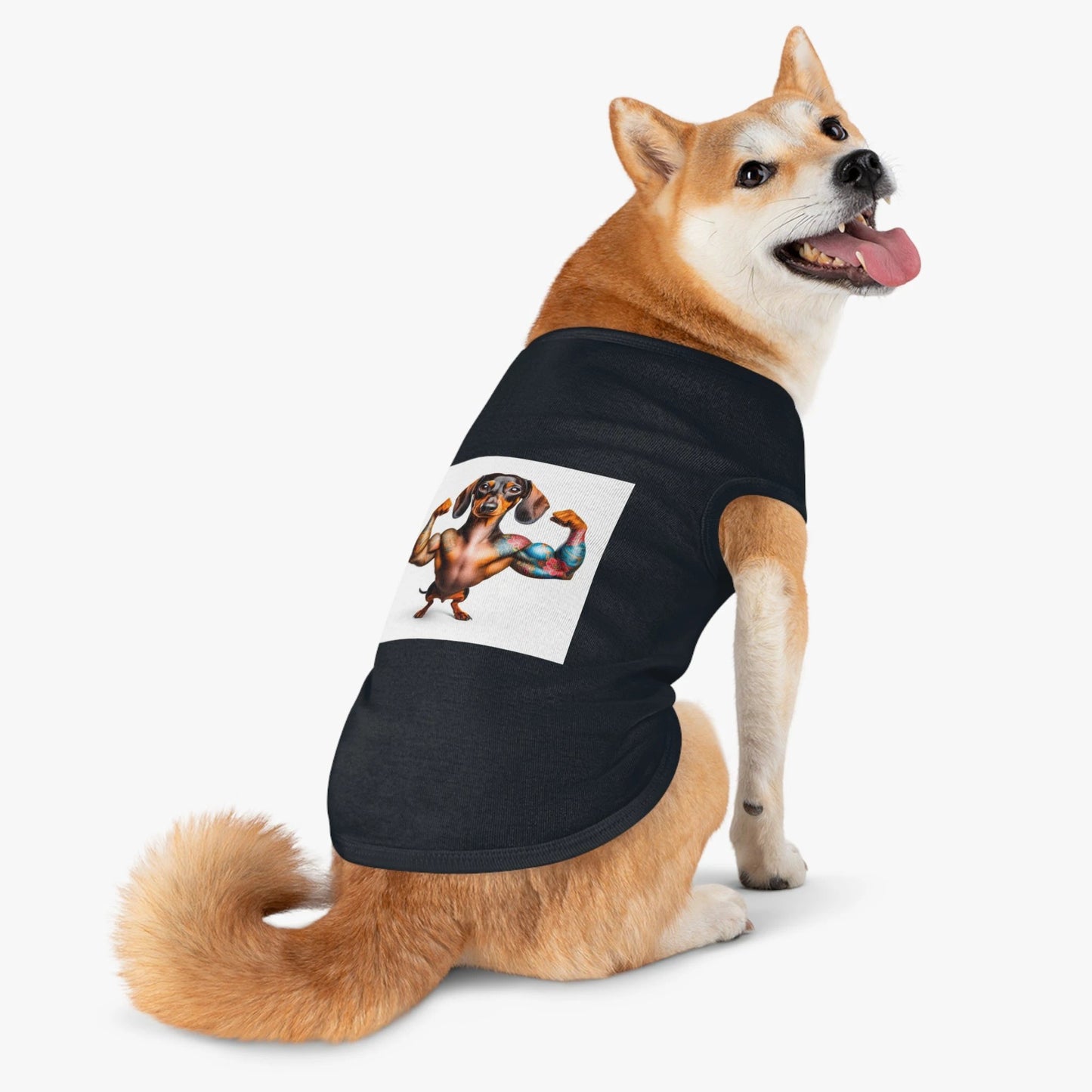 Dachshund Muscle Man Pet Tank Top T Shirt For Dogs Dog Lovers Breathable Comfortable Apparel by Printify