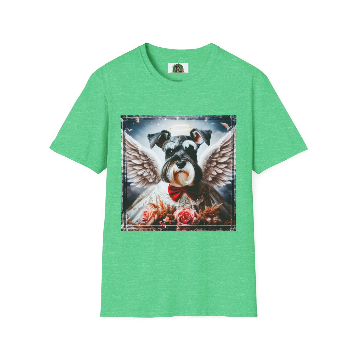 Miniture Schnauzer heavenly Angel shirt T-Shirt Printify S Heather Irish Green