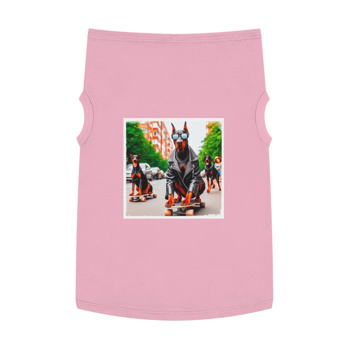 Pet Tank Top Doberman skating fun t shirt Pets Printify XL Pink
