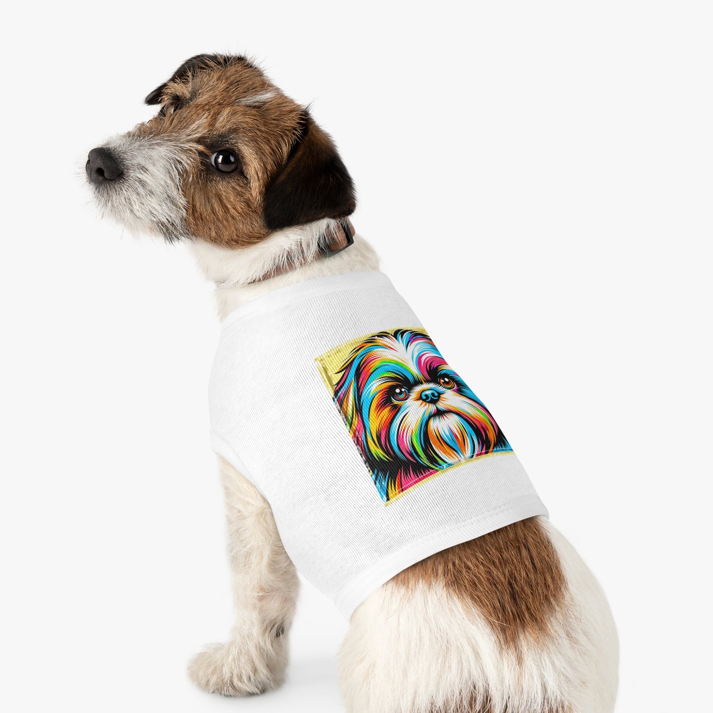 Pet Tank Top Shih Tzu colorful puppy Pets Printify