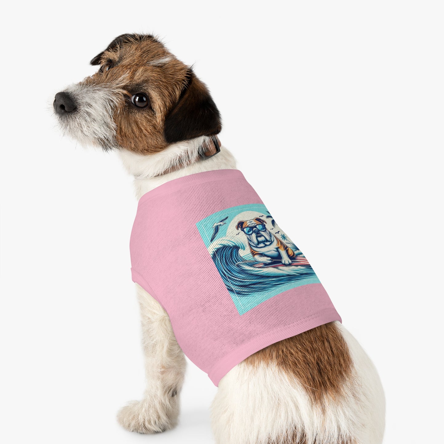 Pet Tank Top Bulldog waves t shirt Pets Printify