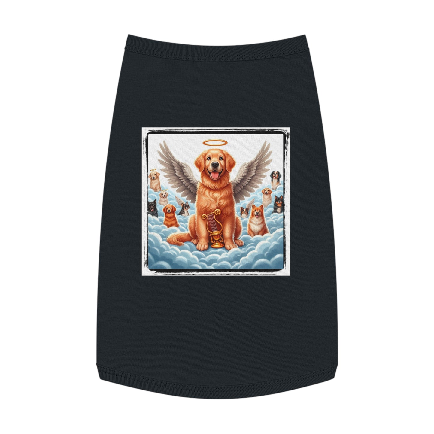 Golden Retriever tank top puppy heaven Pets Printify L Black