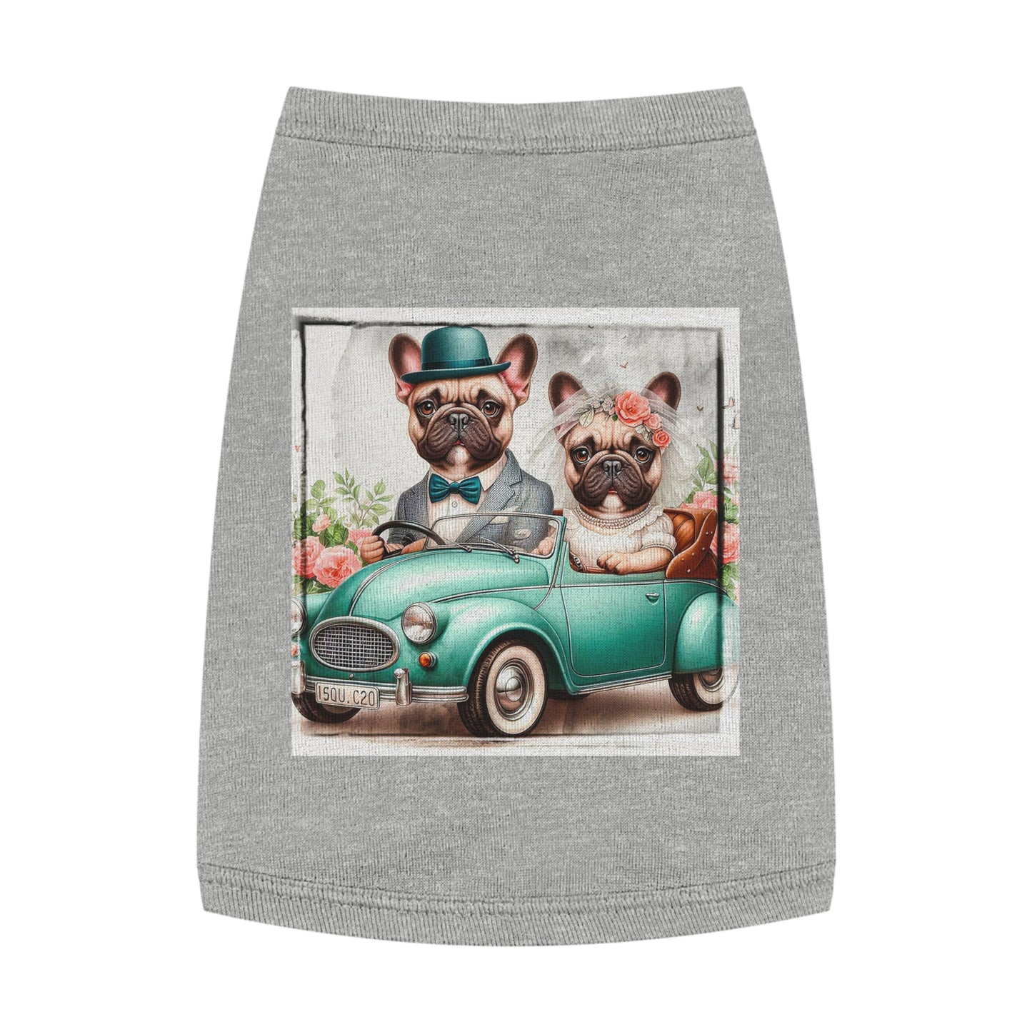 Wacky Pet Tank Top French Bulldog wedding day t shirt Pets Printify M Heather