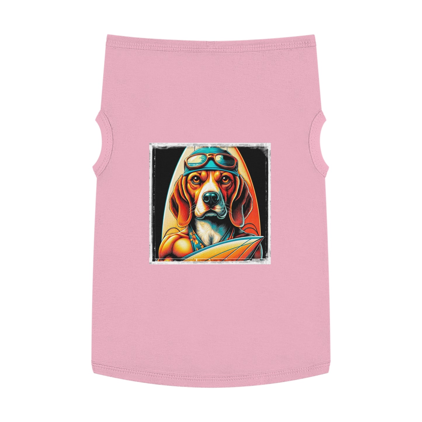 Pet Tank Top Beagle Surfer Pets Printify XL Pink