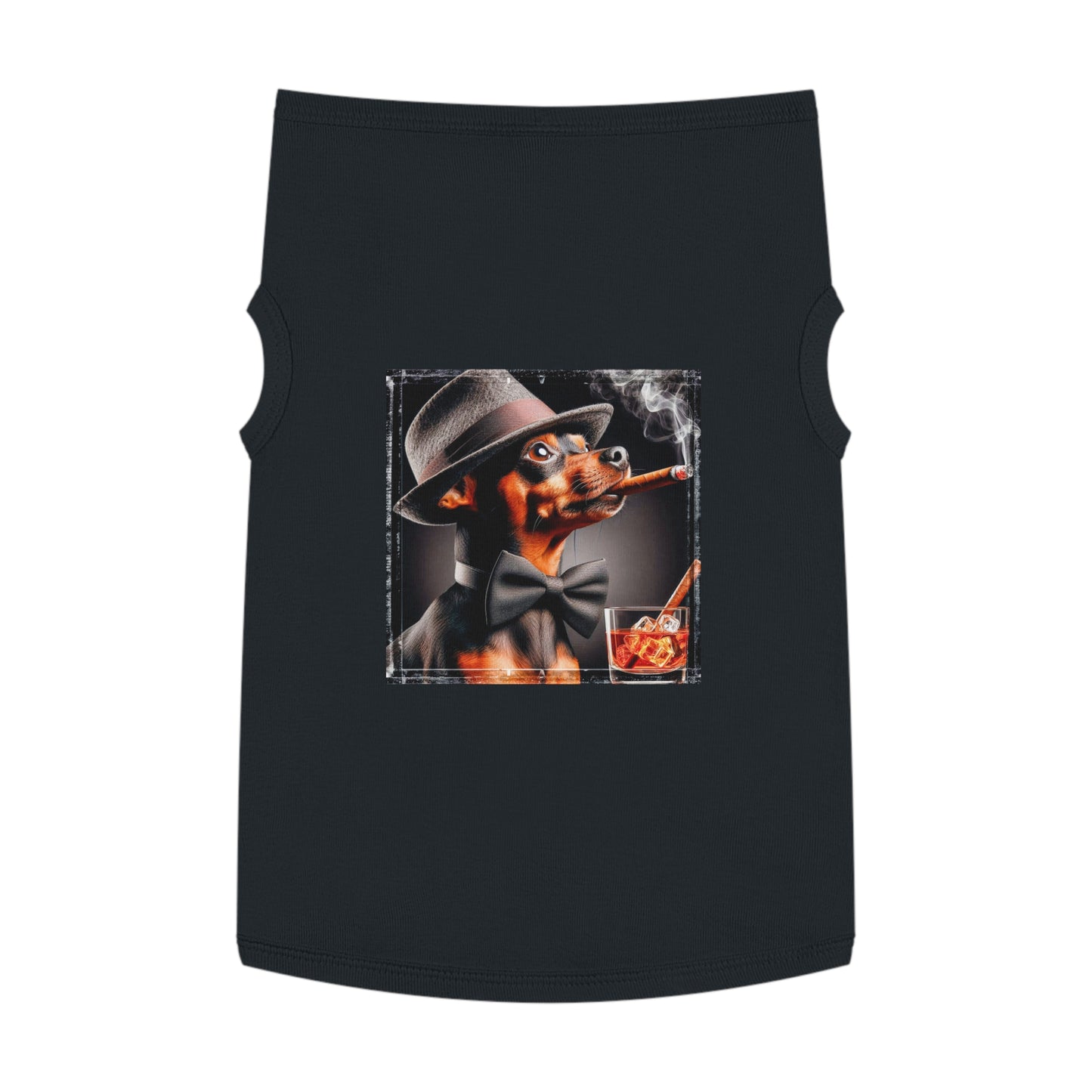 Min Pin Tank Tops cigars Pets Printify XL Black