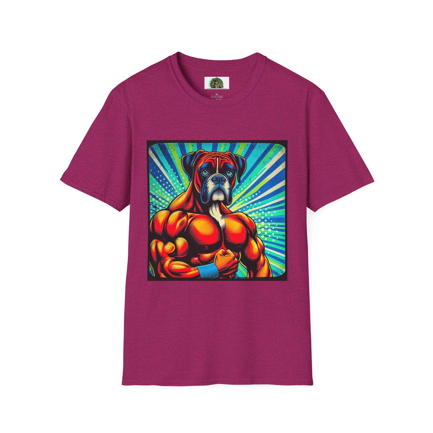 Boxer Muscle Dog T-Shirt Printify S Antique Heliconia