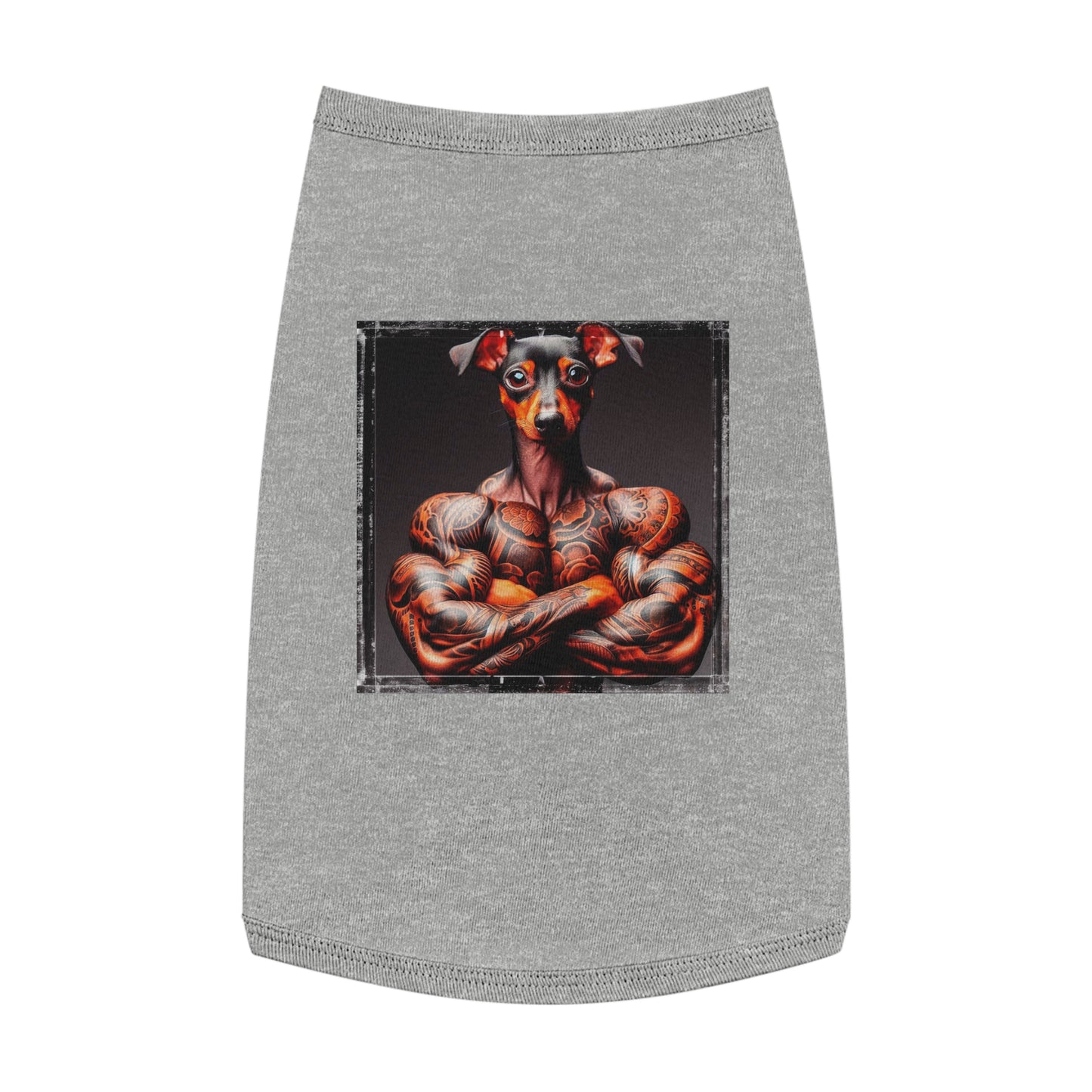 Dog Tank Top - Min Pin Tank Tops tiny muscles Pets Printify