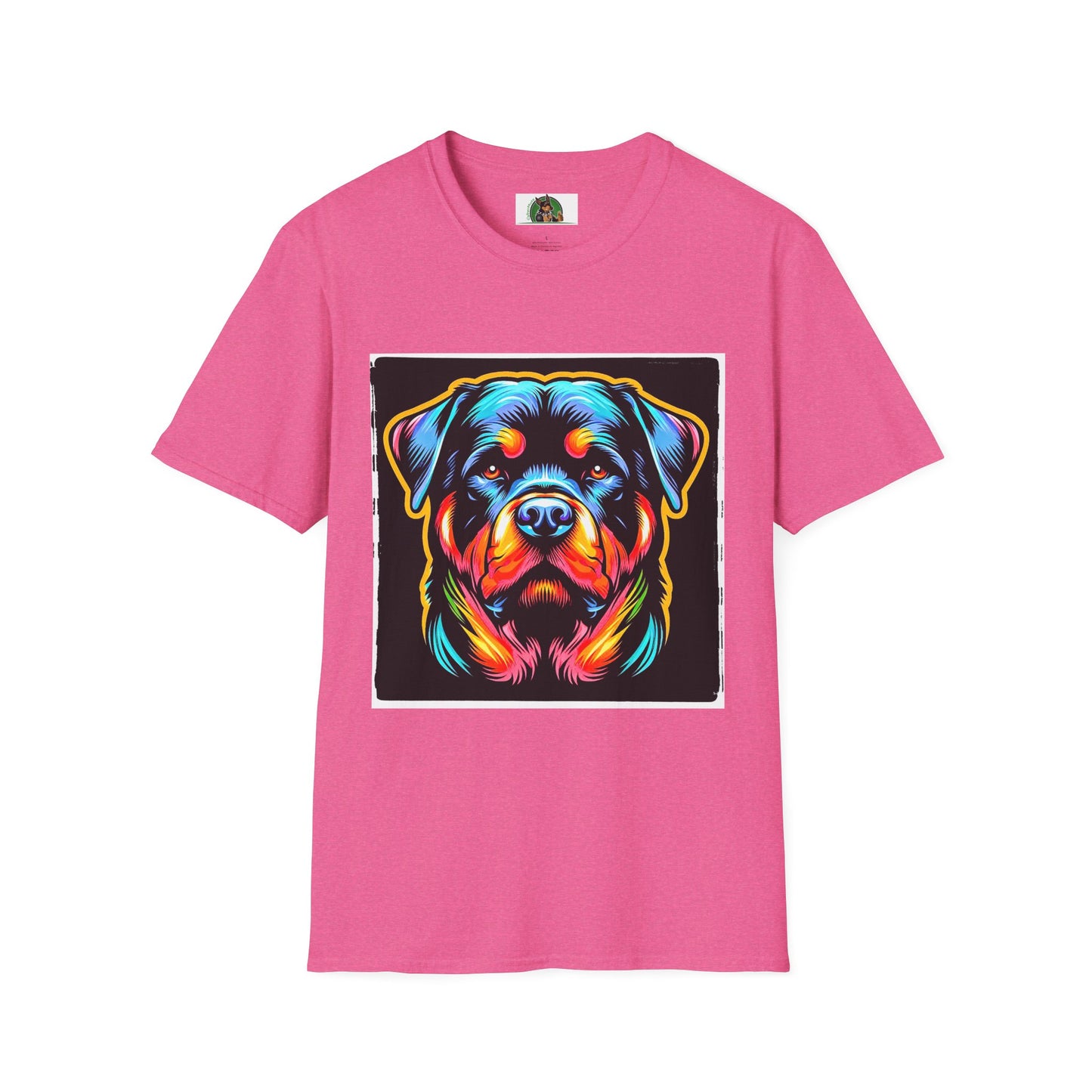 Rottweiler colorful puppy shirt T-Shirt Printify S Heather Heliconia