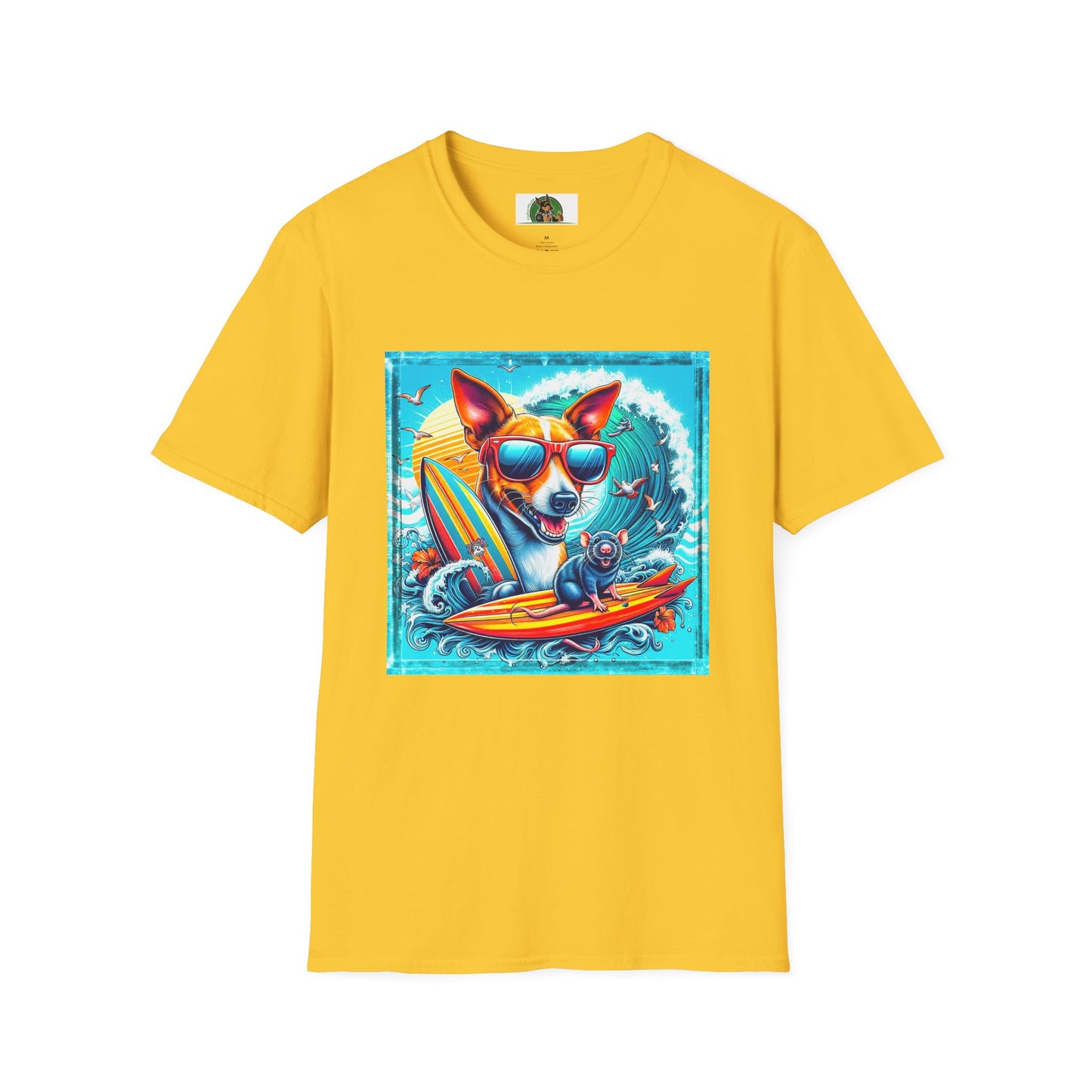 Rat Terrier T-Shirt puppy surfing T-Shirt Printify S Daisy