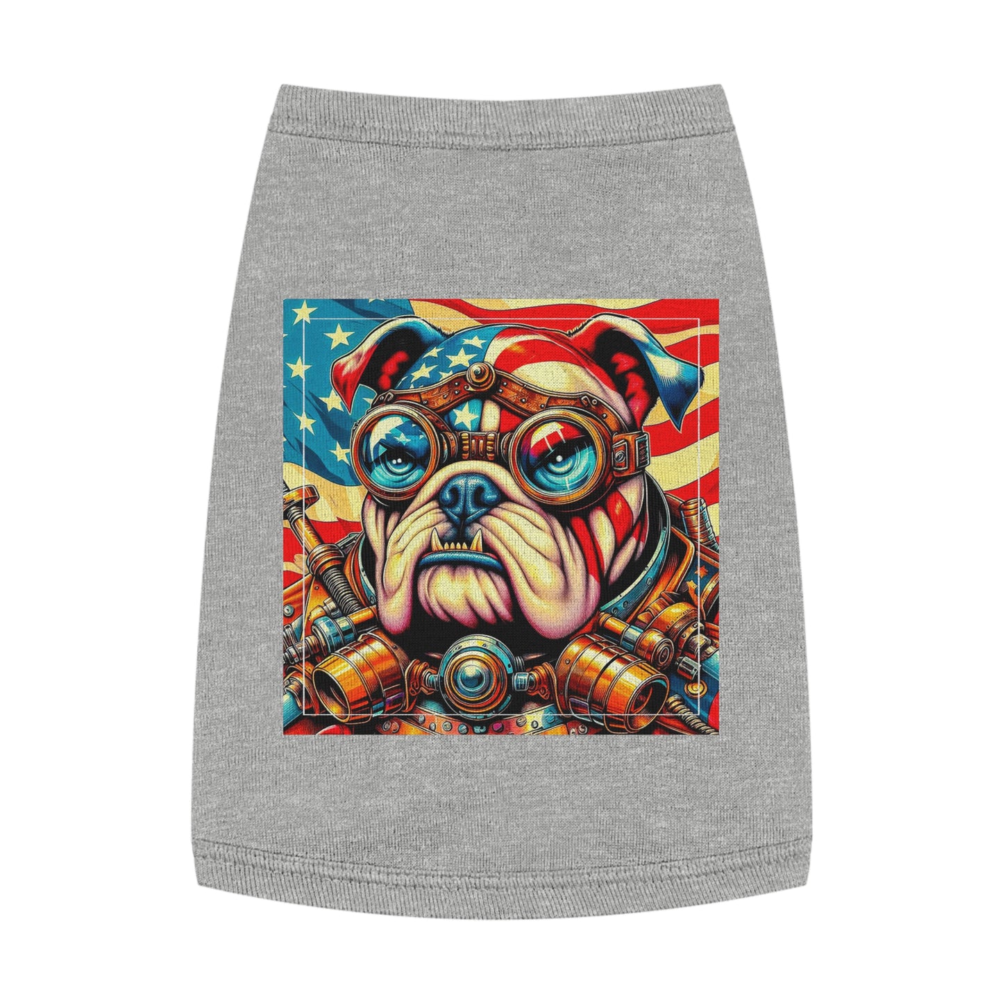 Pet Tank Top Bulldog American steampunk t shirt Pets Printify M Heather
