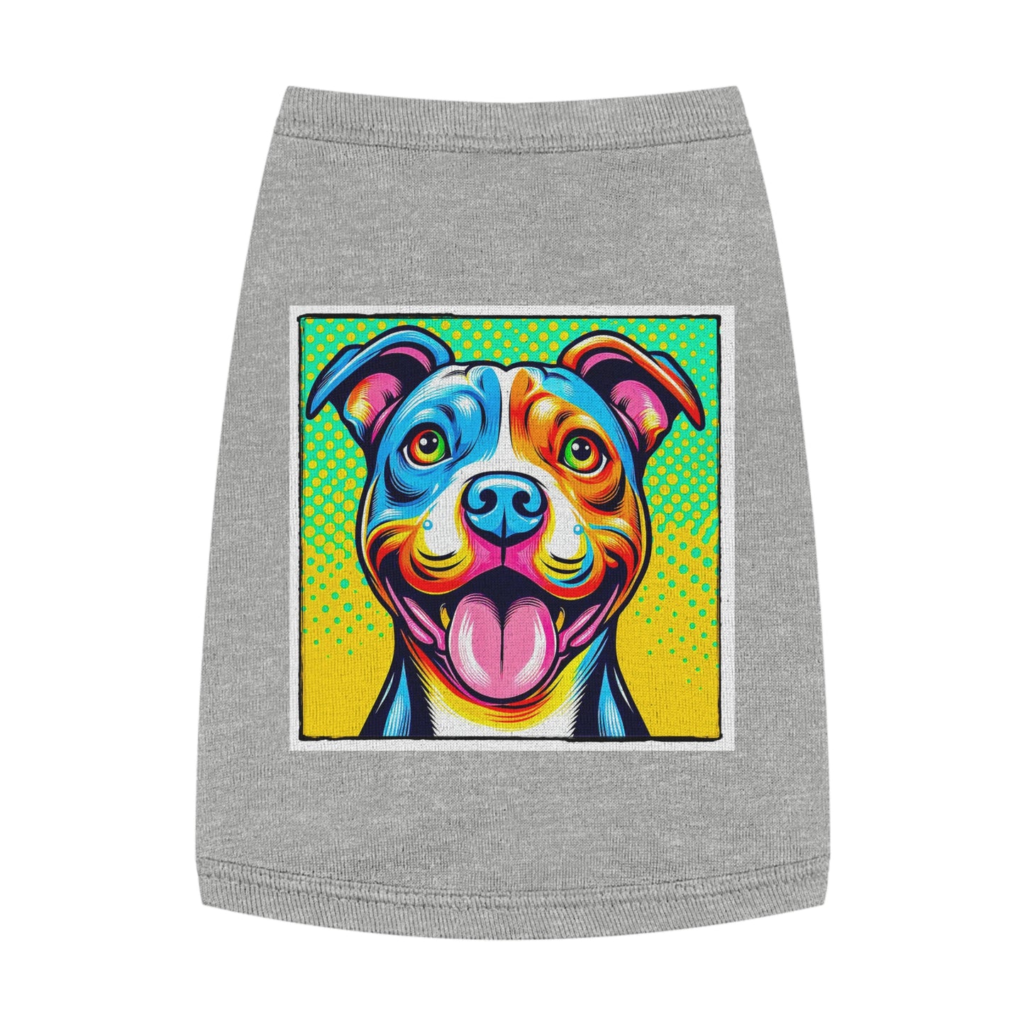 Pet Tank Top Pit Bull comic book cutie Pets Printify M Heather