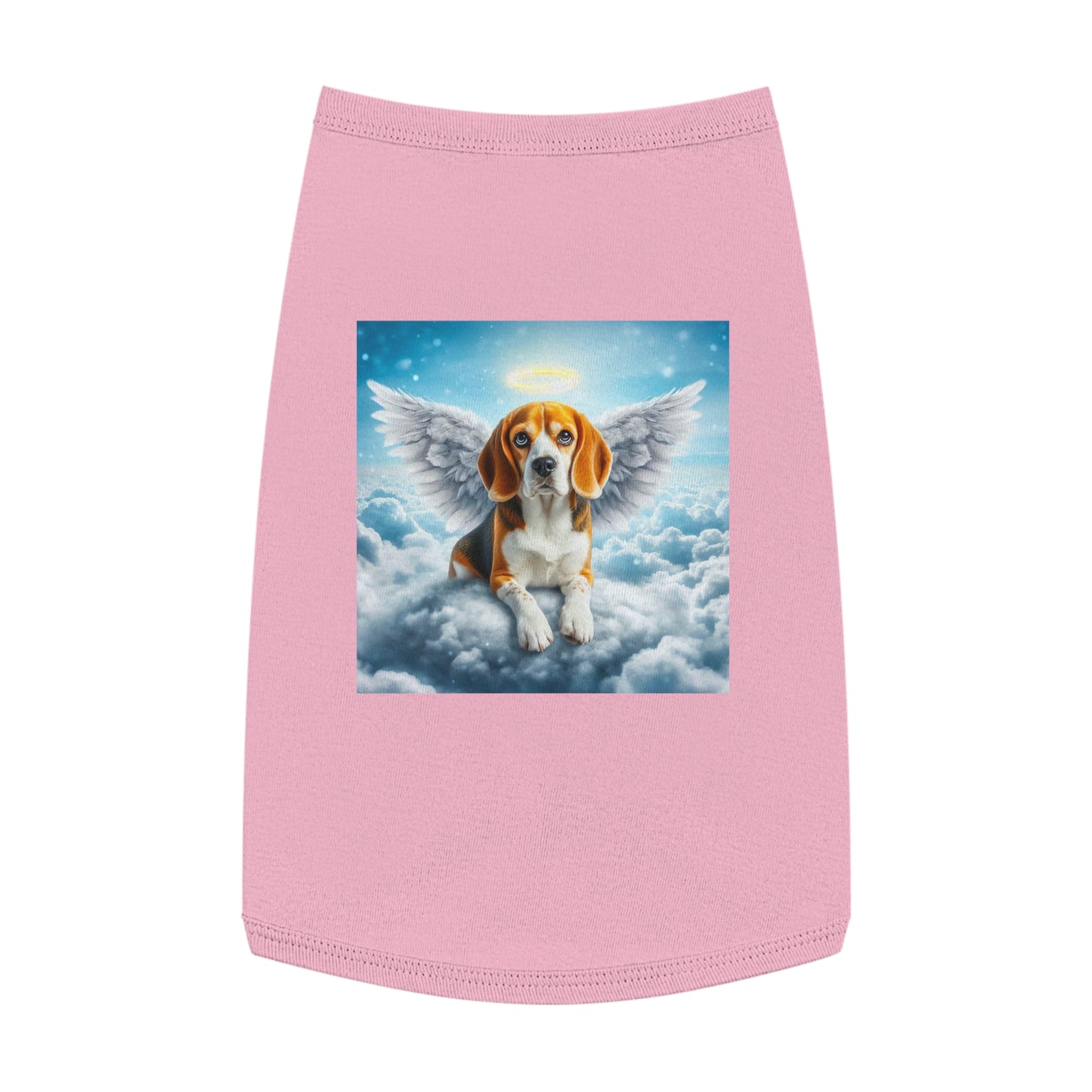 Pet Tank Top Beagle Angel In Cloud Pets Printify L Pink