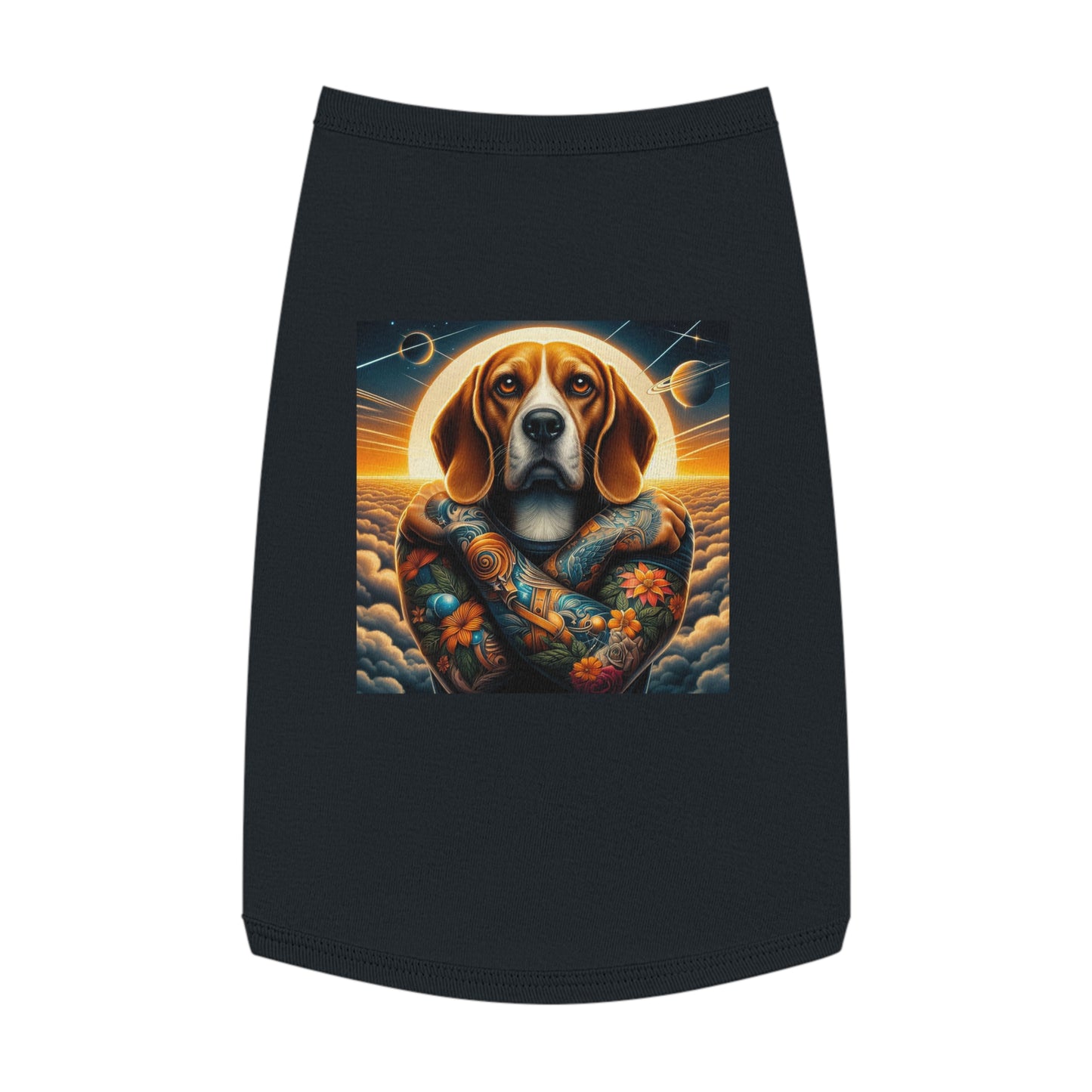 Dog Tank Top Beagle Tattooed Pets Printify L Black