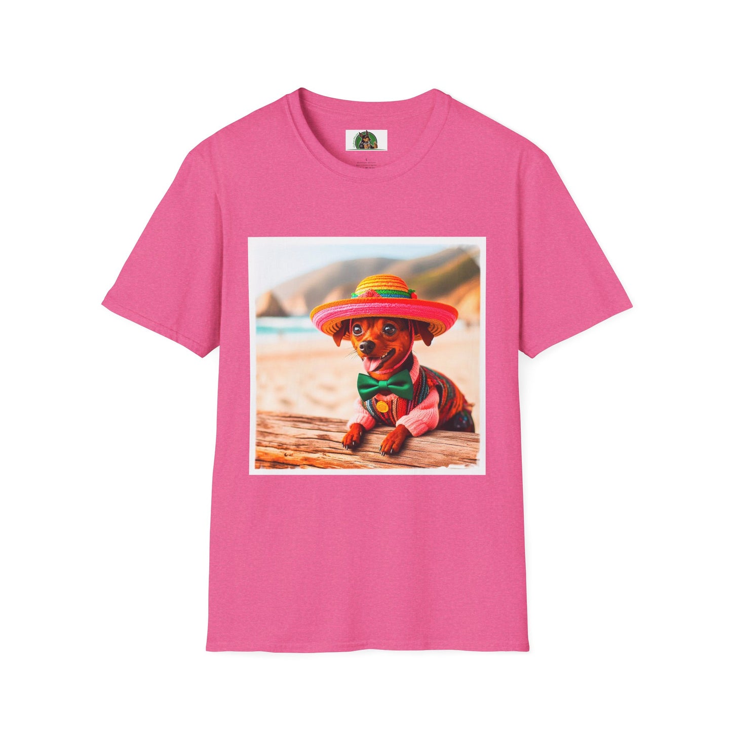 Min Pin T-Shirt fiesta fun T-Shirt Printify S Heather Heliconia