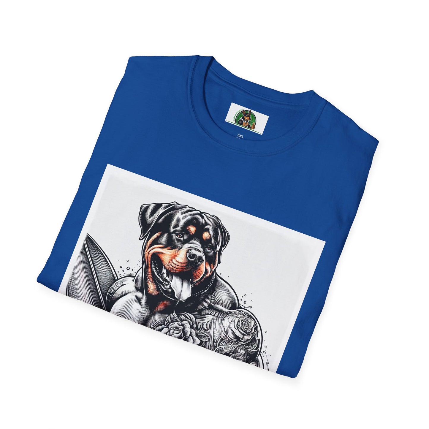 Rottweiler muscles surfer shirt T-Shirt Printify