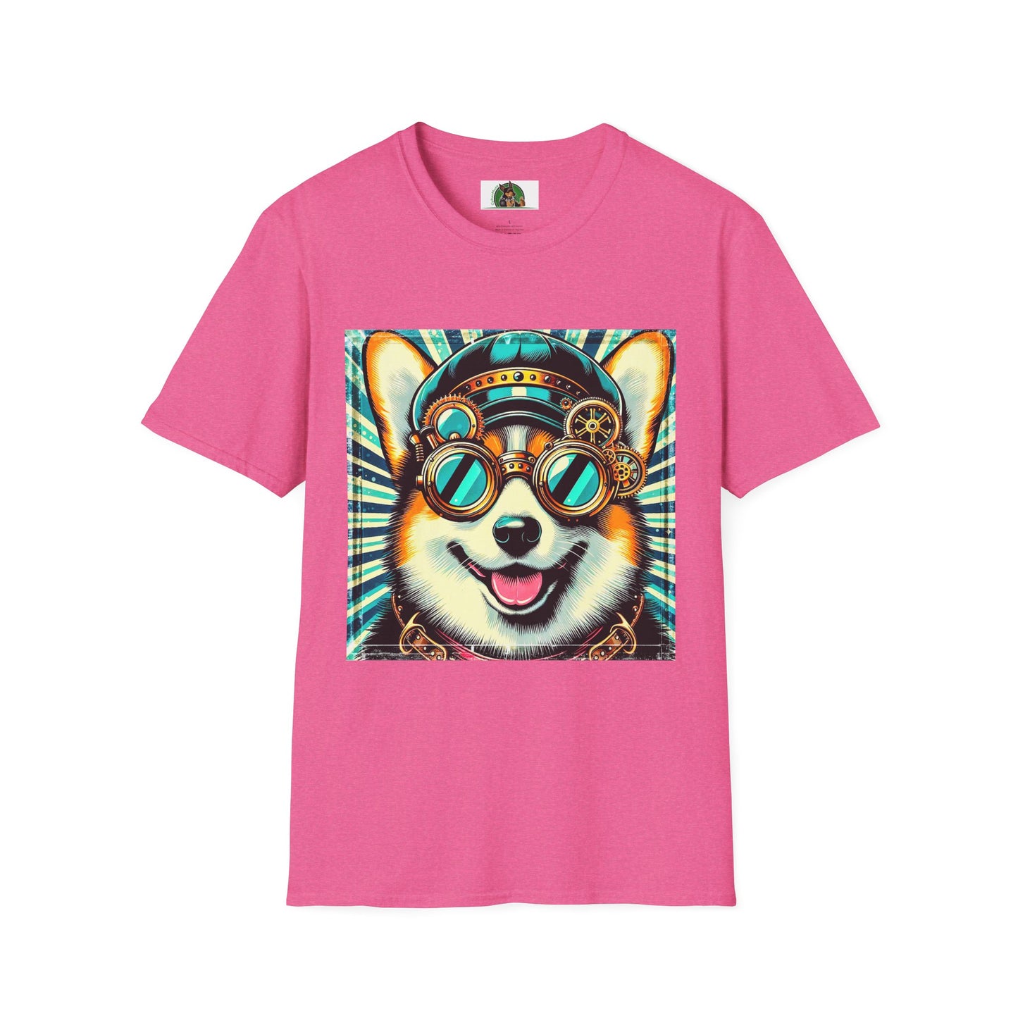 Pembroke Welsh Corgi fun googles shirt T-Shirt Printify S Heather Heliconia