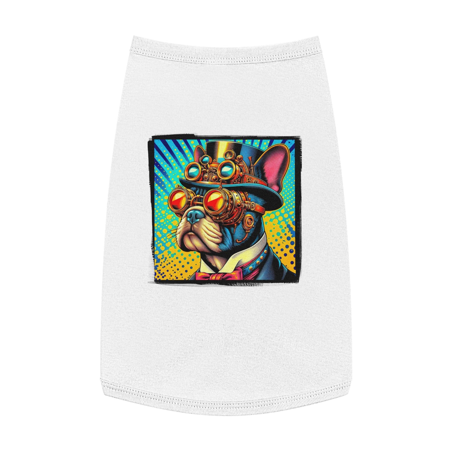 Pet Tank Top French Bulldog steampunk king t shirt Pets Printify L White