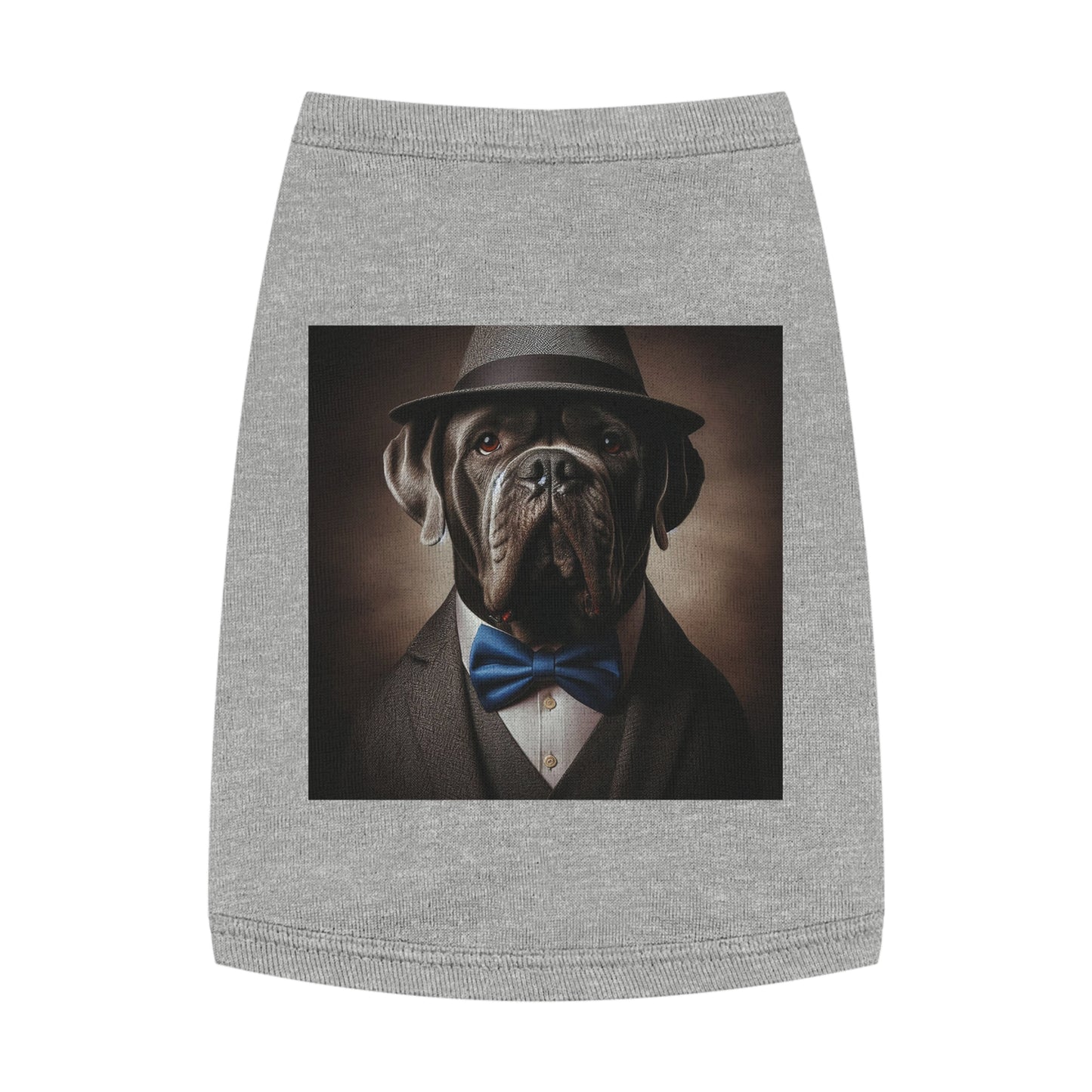 Pet Tank Top Cane Corso Suit And Fedora Hat Pets Printify M Heather