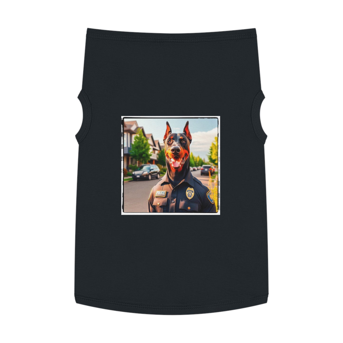Pet Tank Top Doberman neighborhood police watch t shirt Pets Printify