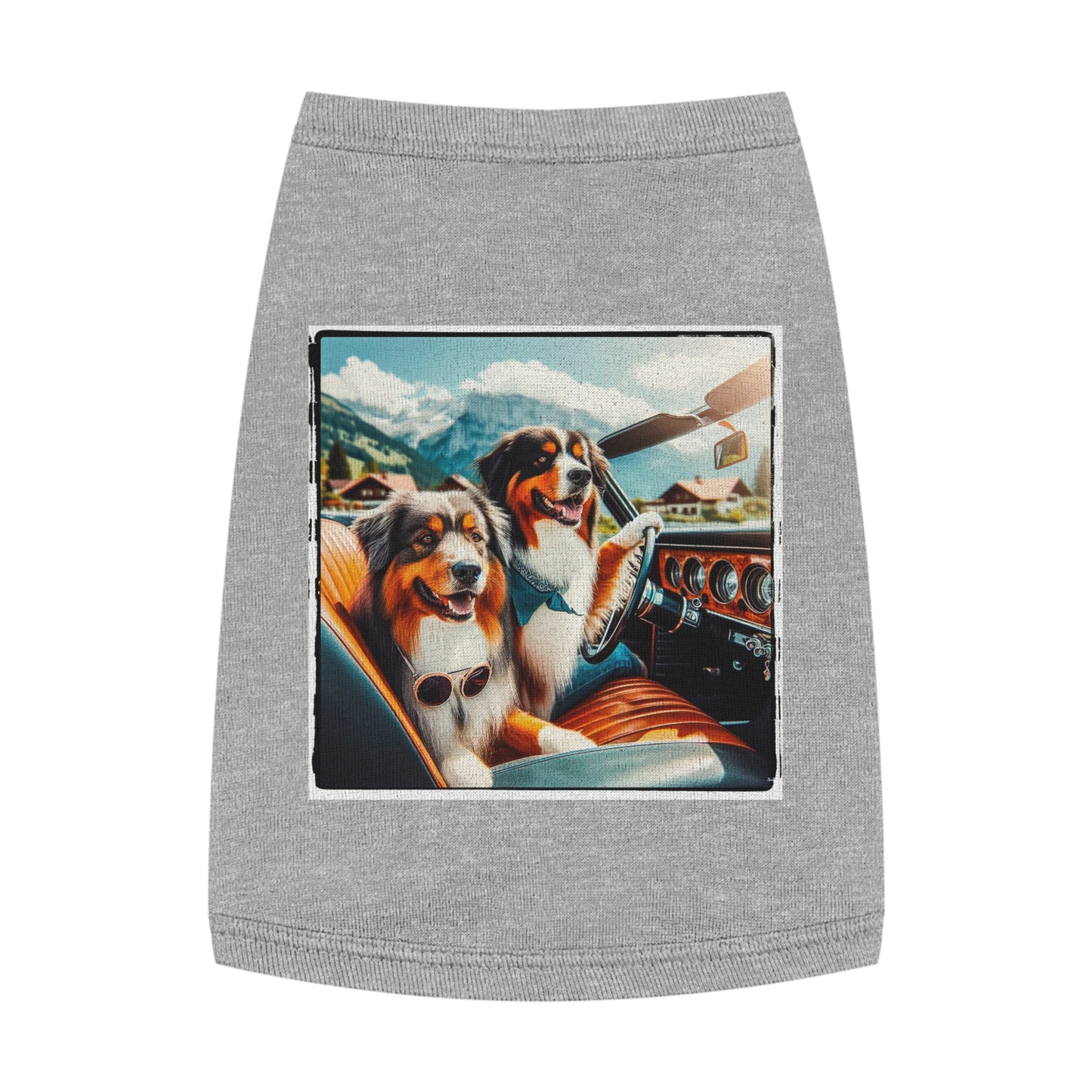 Pet Tank Top Wacky Australian Shepherd Pets Printify M Heather