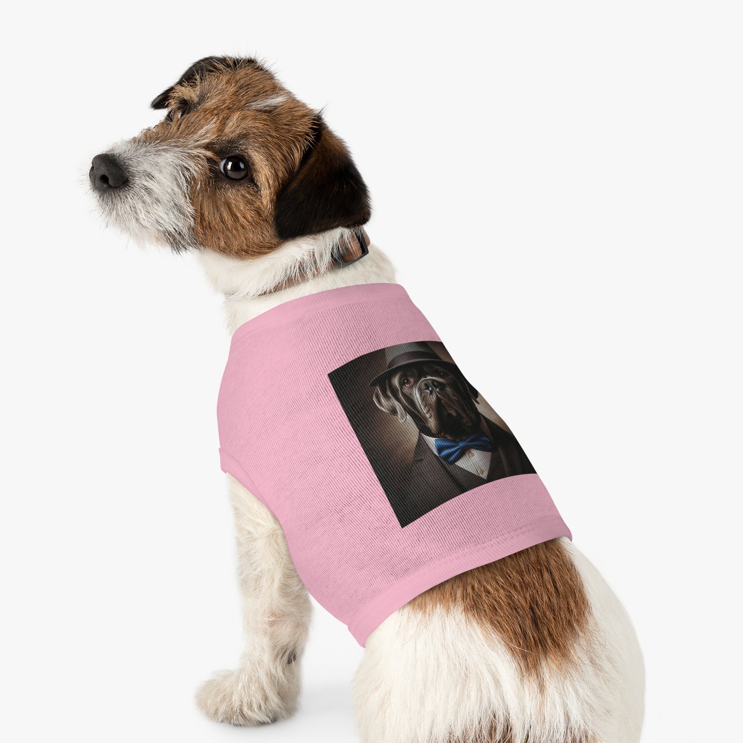 Pet Tank Top Cane Corso Suit And Fedora Hat Pets Printify