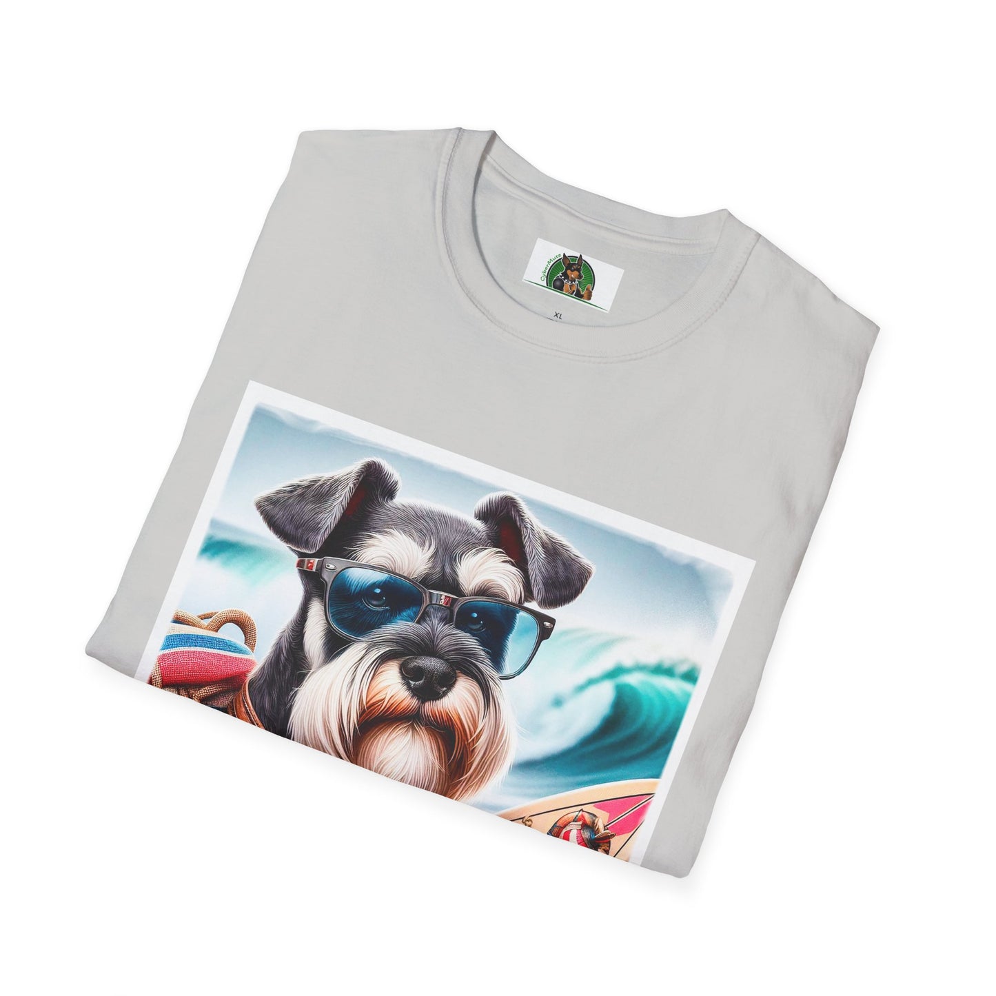 Miniature Schnauzer surfer dude shirt