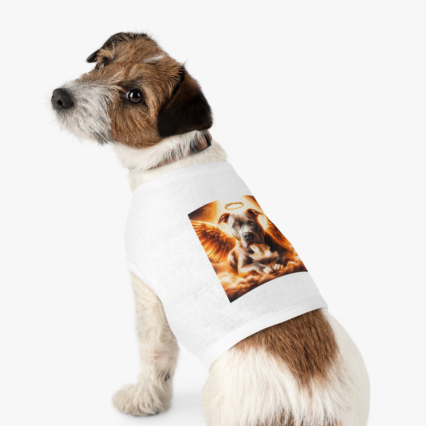 Pet Tank Top Pit Bull glowing Angel Pets Printify