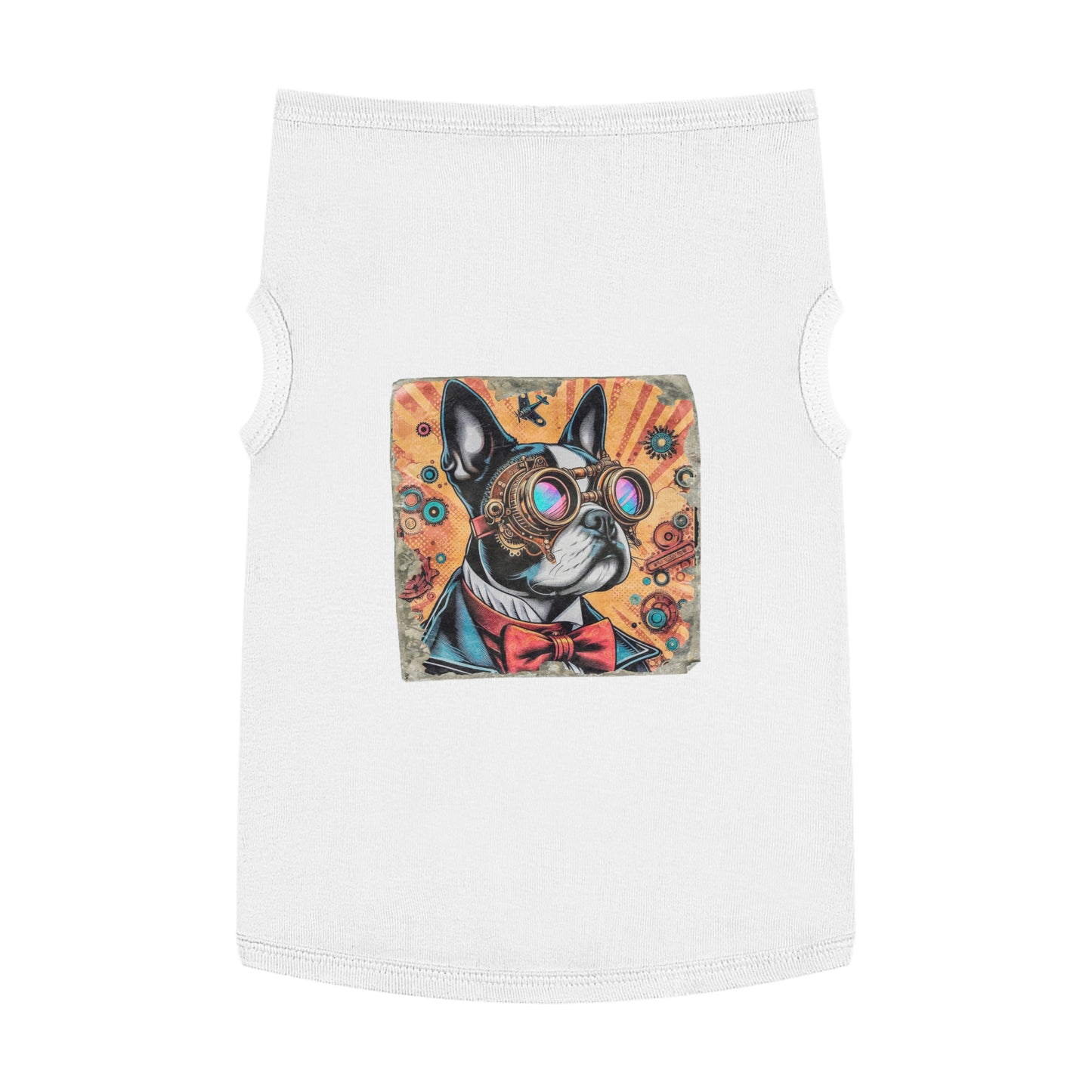 Pet Tank Top Boston Terrier Steampunk Dog Pets Printify