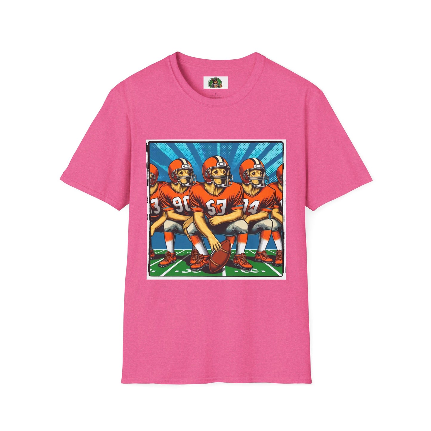 Golden Retriever football sports team shirt T-Shirt Printify S Heather Heliconia
