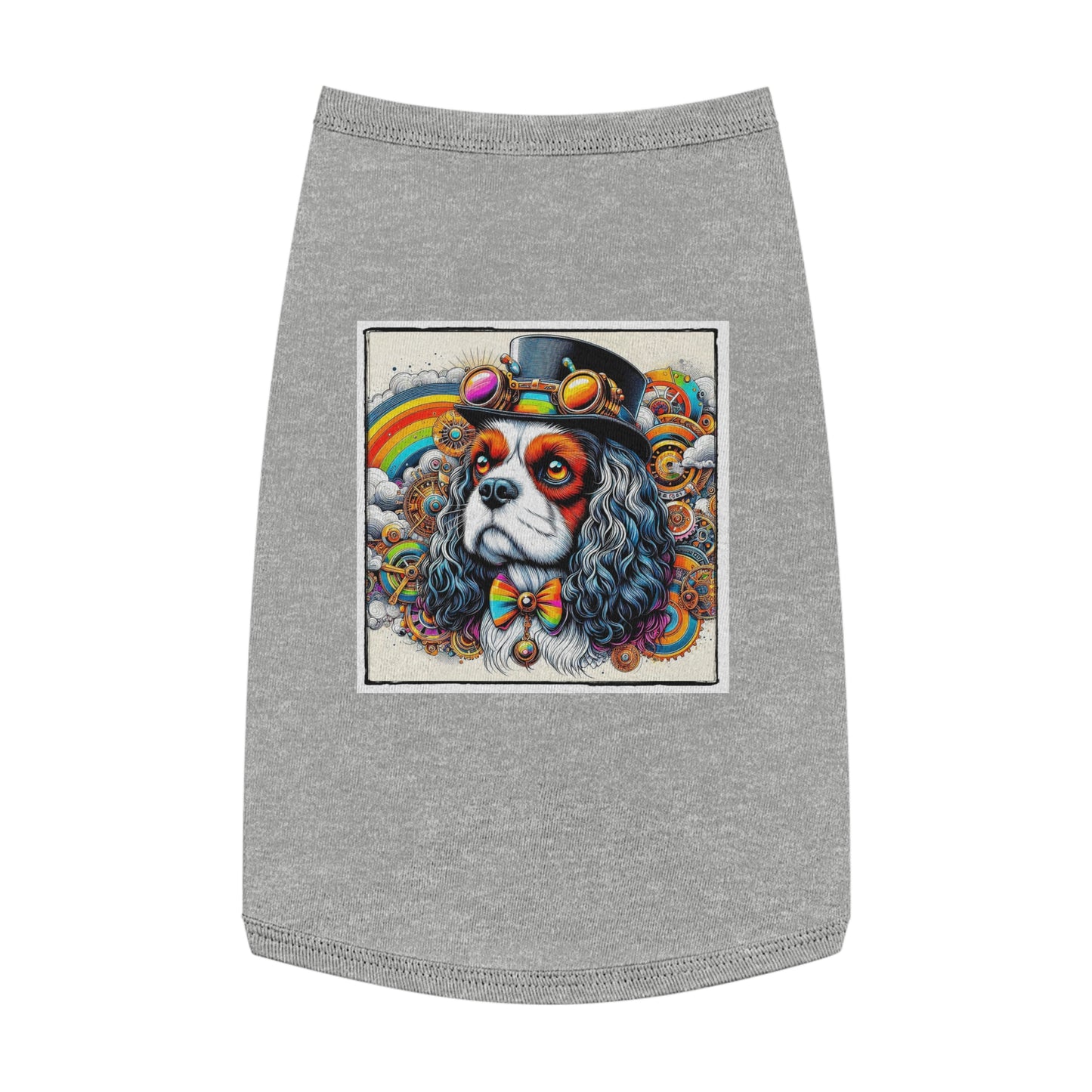 Pet Tank Top Cavalier King Charles Spaniel SteamPunk Colorful T Shirt Pets Printify L Heather