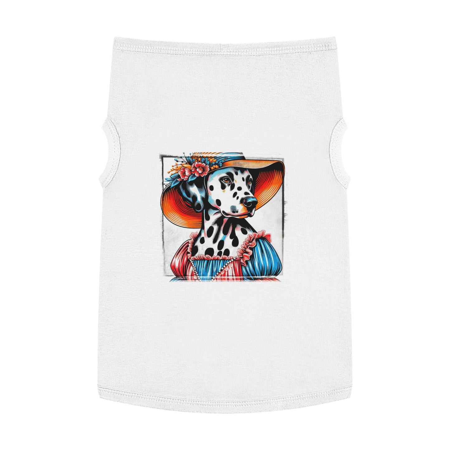 Pet Tank Top Dalmatian dress up t shirt Pets Printify XL White