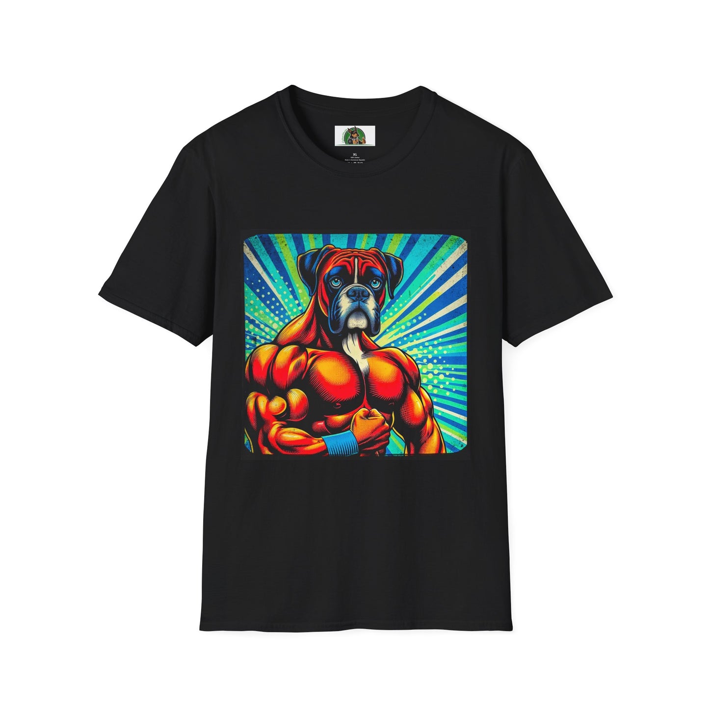 Boxer Muscle Dog T-Shirt Printify XS Black