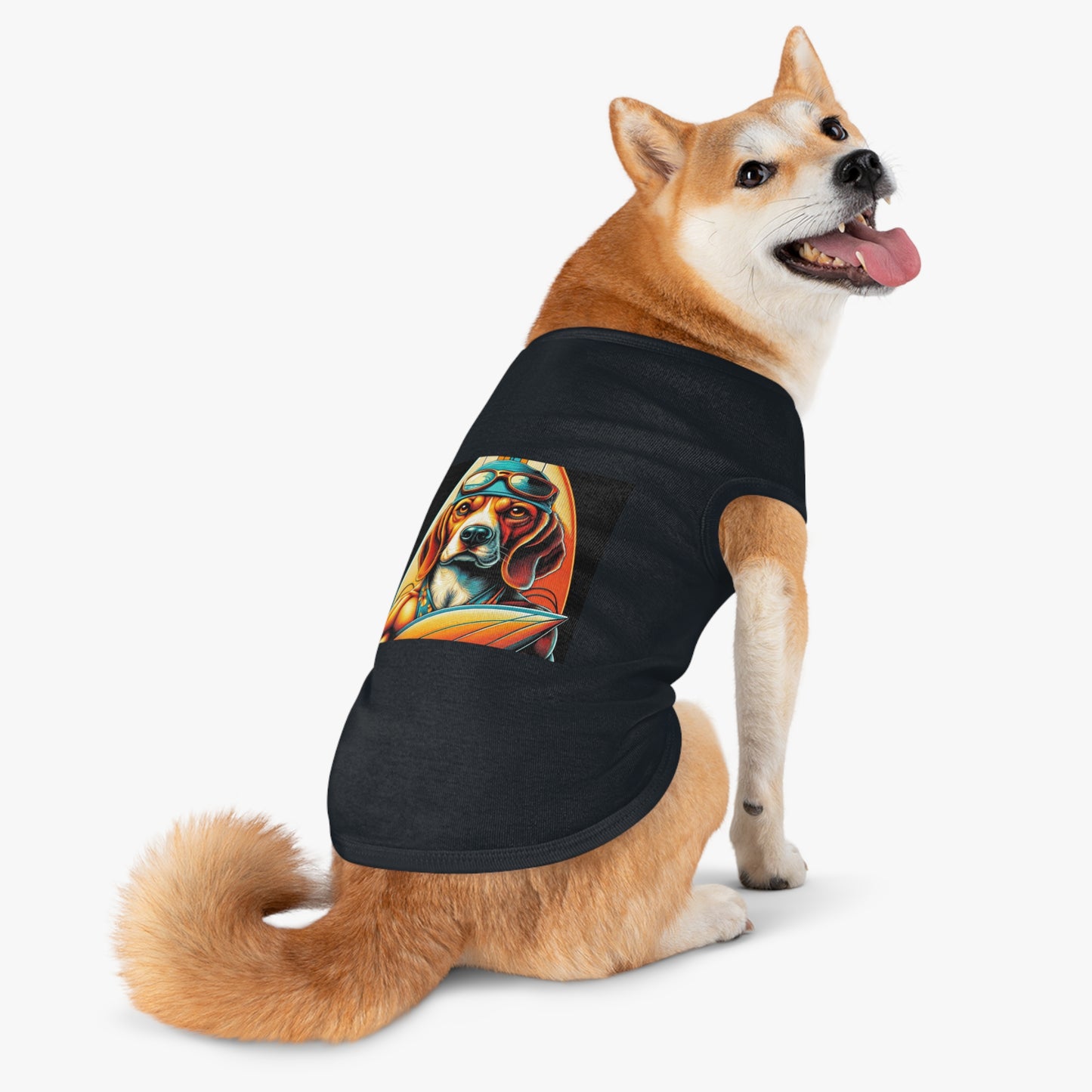 Pet Tank Top Beagle Surfer Dog Pets Printify