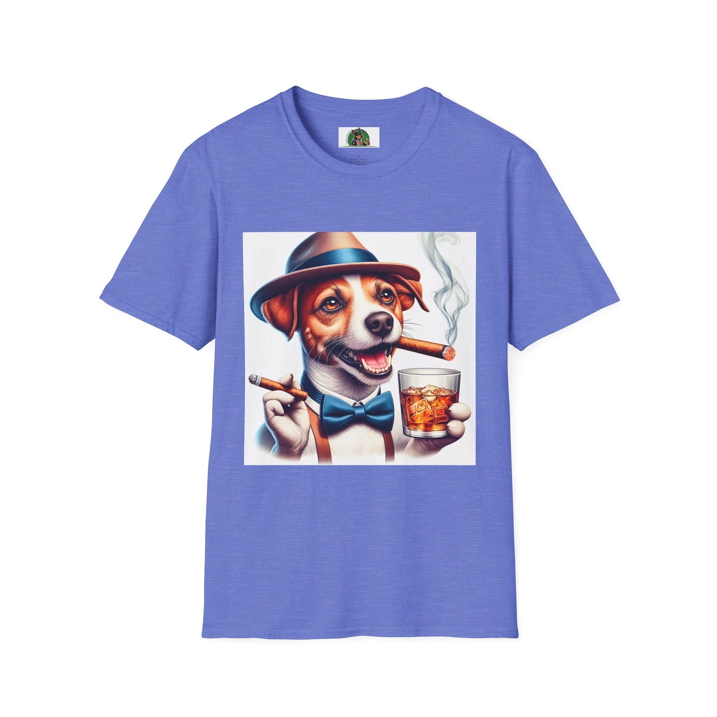 Jack Russell Stogey Whiskey T-Shirt Printify S Heather Royal