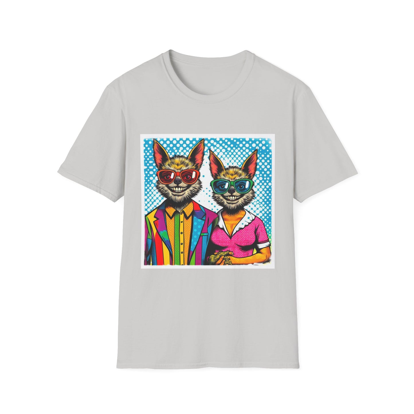 Chupacabra smiling couple t shirt T-Shirt Printify S Ice Grey
