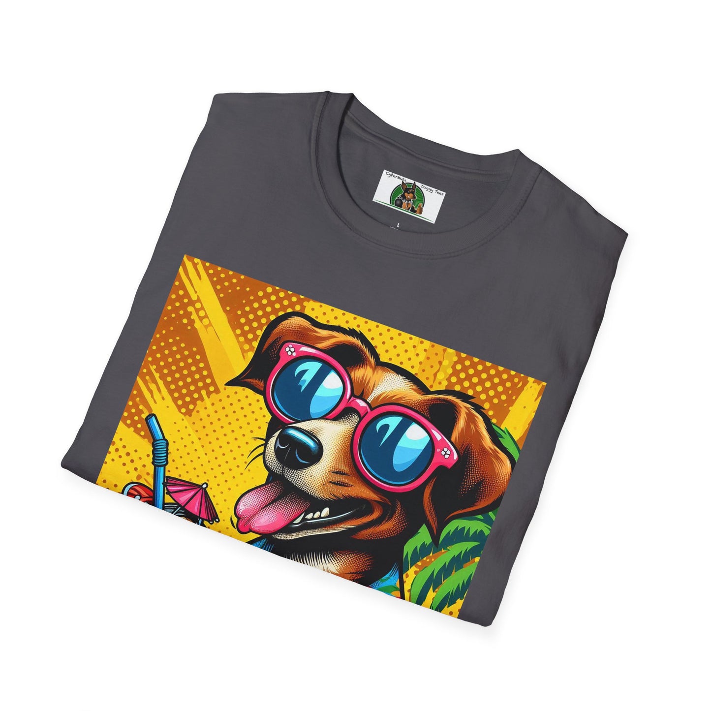 Wacky Surfer Dog T-Shirt Printify