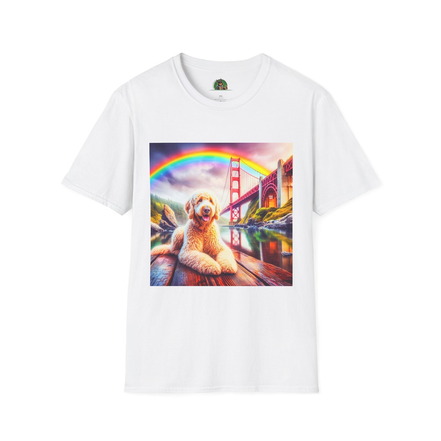 Golden Doodle pretty lake t shirt T-Shirt Printify XS White