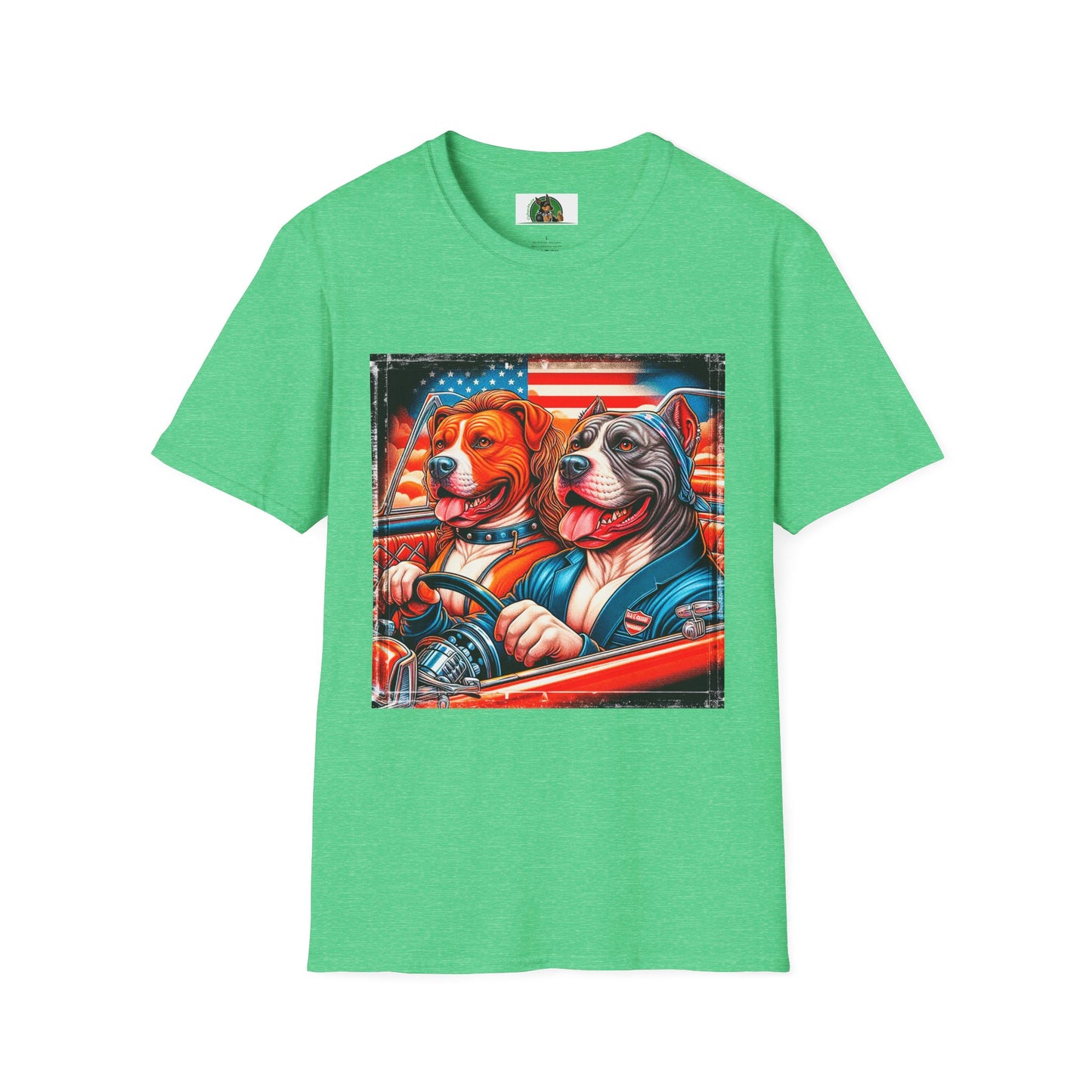 Wacky Pit Bull happy couple shirt T-Shirt Printify S Heather Irish Green